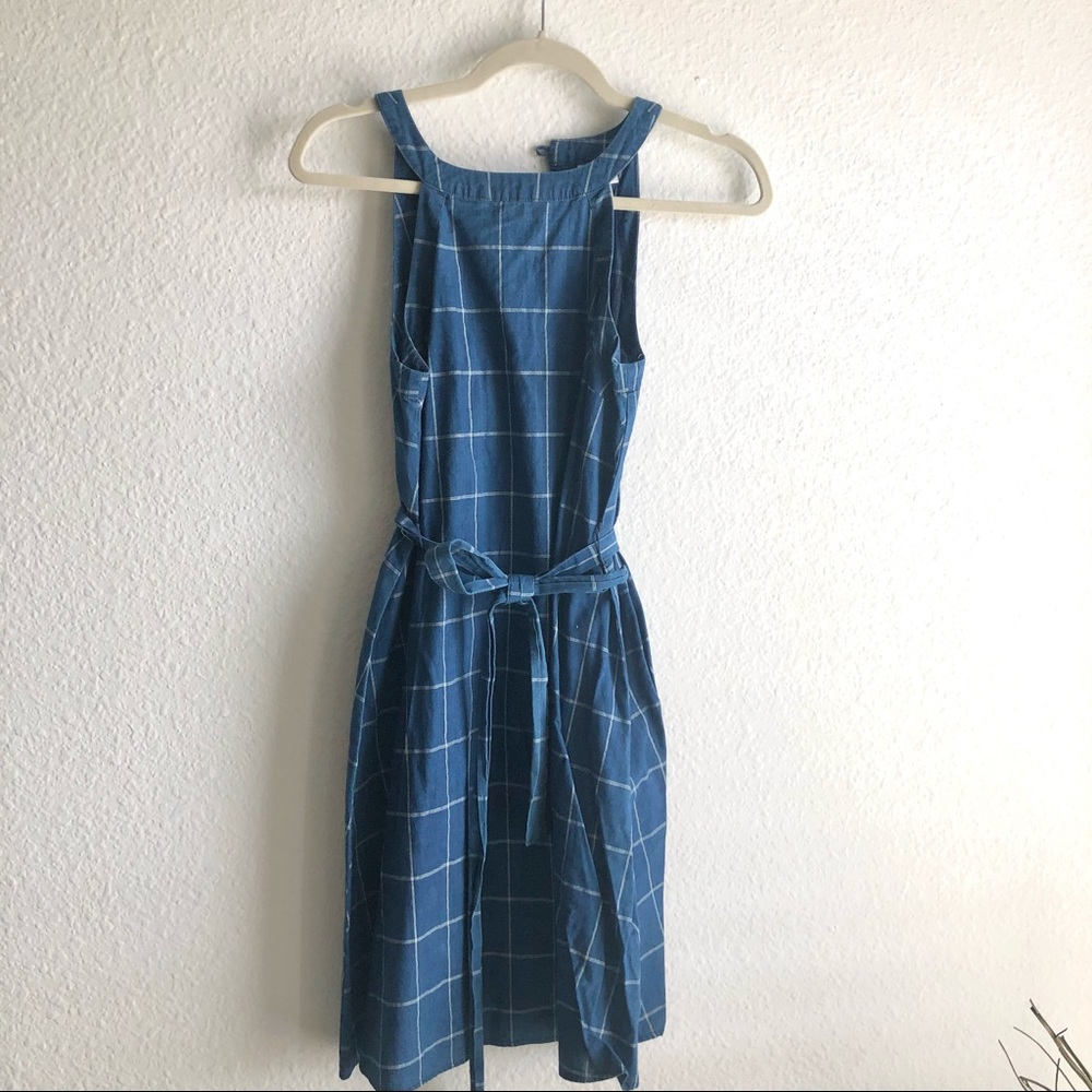 Blue grid a new day dress